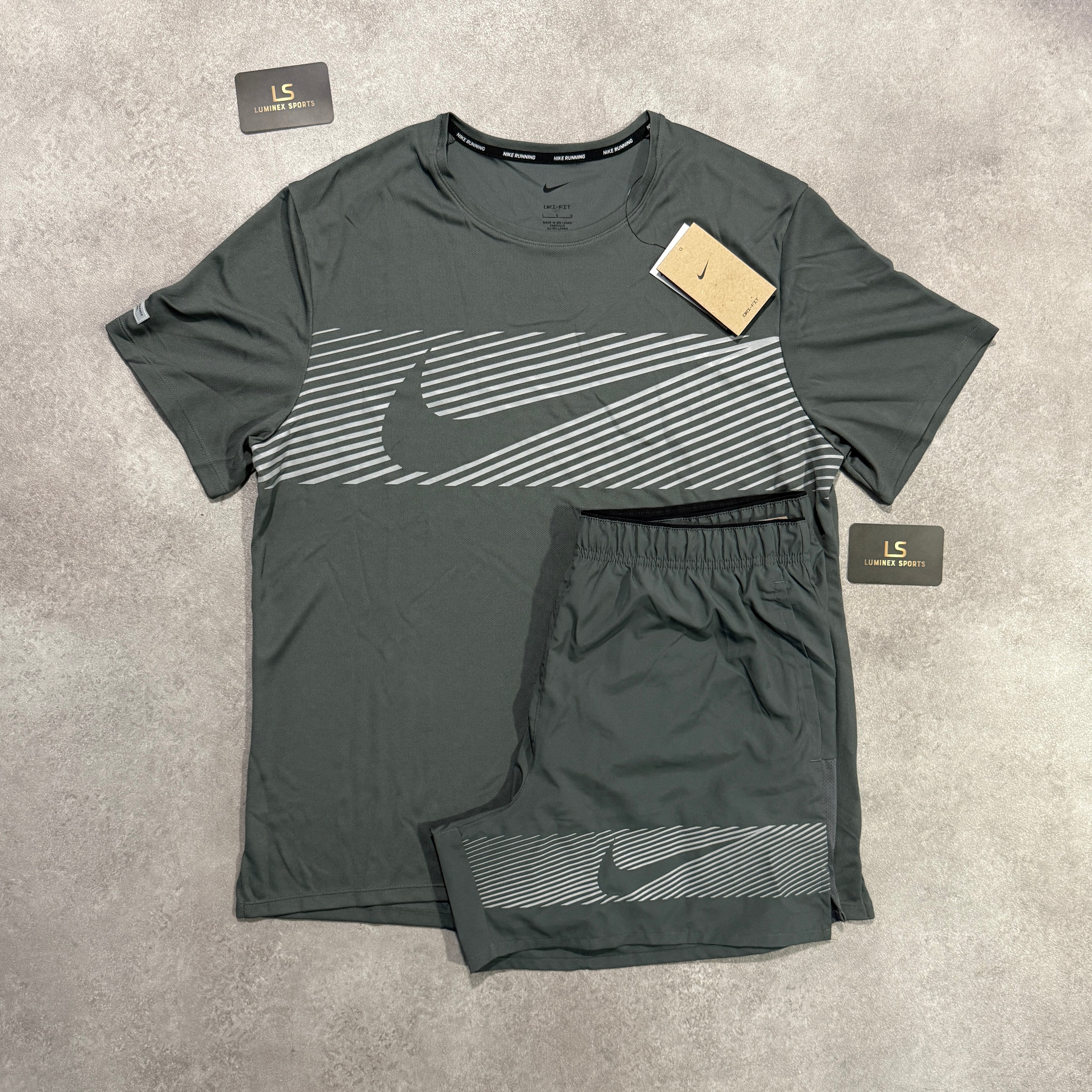 Nike Flash Miler T-Shirt Set - Grey