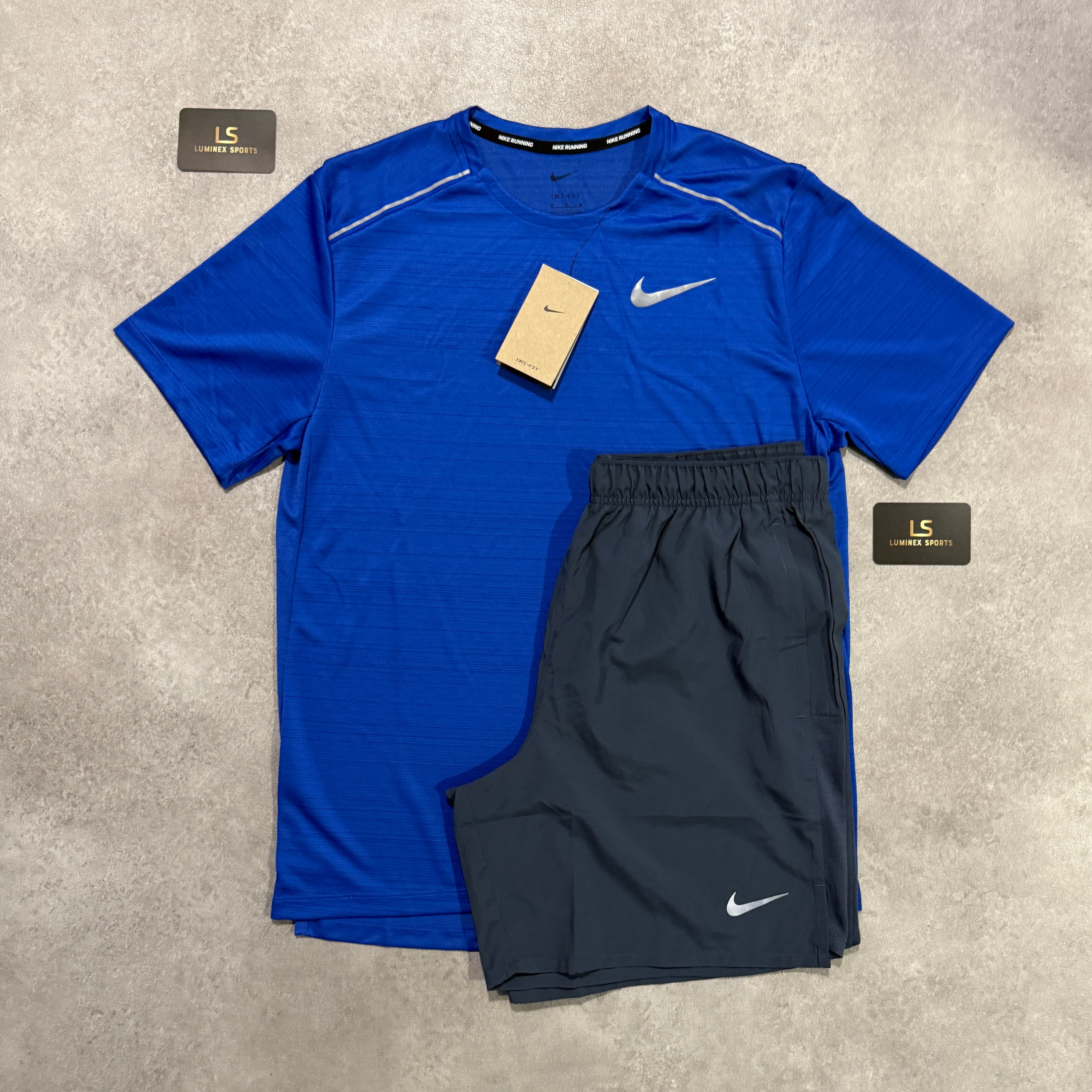 Nike Miler T-Shirt Set - Royal Blue / Navy